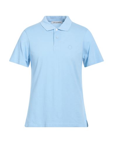 Trussardi Man Polo Shirt Sky Blue Size 3xl Cotton