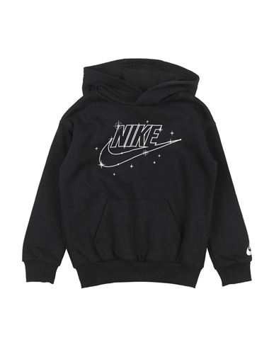 Nike B Nsw Shine Flc Po Hoodie Toddler Boy Sweatshirt Black Size 4 Cotton, Polyester In Black