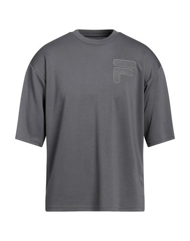 Fila Man T-shirt Lead Size S Viscose, Polyester, Elastane In Grey