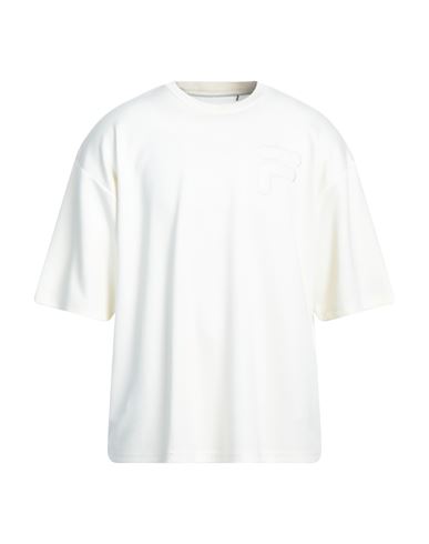 Fila Man T-shirt Ivory Size M Viscose, Polyester, Elastane In White