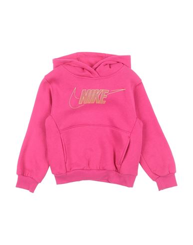 Nike Babies'  K Nsw Club Flc Hdy Shne Toddler Girl Sweatshirt Fuchsia Size 7 Cotton, Polyester In Pink