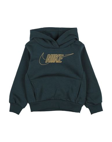 Nike Babies'  K Nsw Club Flc Hdy Shne Toddler Girl Sweatshirt Deep Teal Size 7 Cotton, Polyester In Green