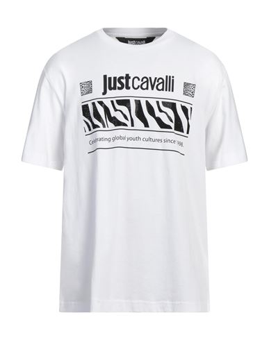 Just Cavalli Man T-shirt White Size 3xl Cotton