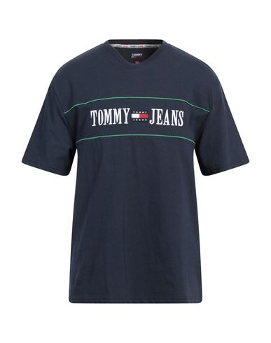 Tommy Jeans Man T-shirt Midnight Blue Size M Organic Cotton