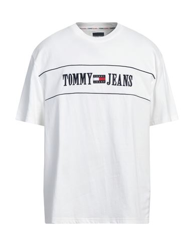 Tommy Jeans Man T-shirt White Size L Organic Cotton