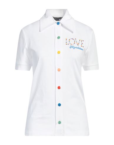 Love Moschino Woman Shirt White Size 8 Cotton, Elastane