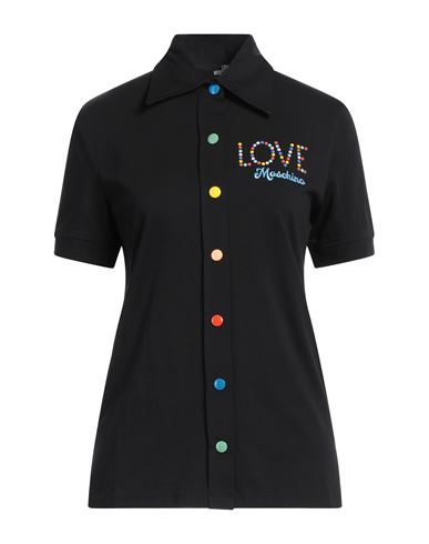 Love Moschino Woman Shirt Black Size 6 Cotton, Elastane