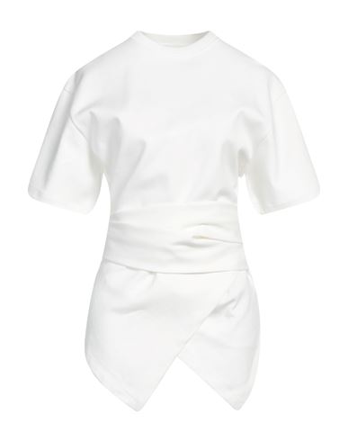 Attico The  Woman T-shirt White Size 8 Cotton, Elastane