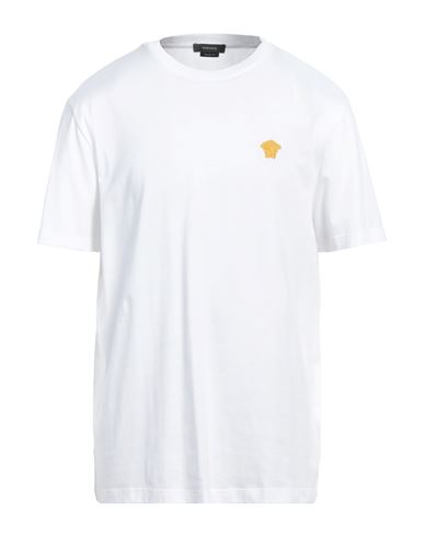Versace Man T-shirt White Size 3xl Cotton, Polyester