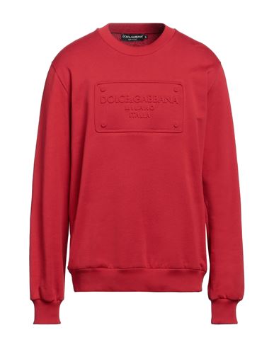 Shop Dolce & Gabbana Man Sweatshirt Red Size 38 Cotton, Elastane