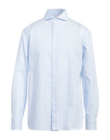 Shop Luigi Borrelli Napoli Man Shirt Sky Blue Size 17 ½ Cotton
