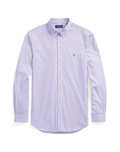 Shop Polo Ralph Lauren Slim Fit Striped Stretch Poplin Shirt Man Shirt Purple Size L Cotton, Elastane