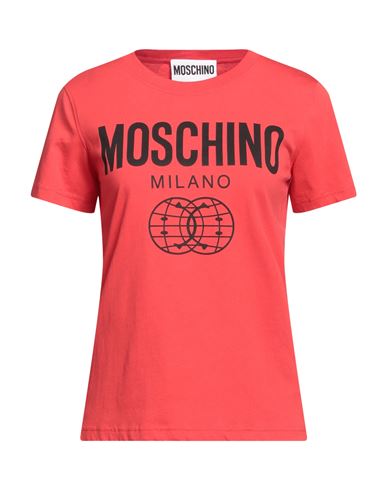 Moschino Woman T-shirt Red Size 4 Cotton