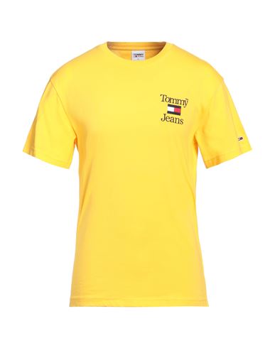 Shop Tommy Jeans Man T-shirt Yellow Size S Cotton
