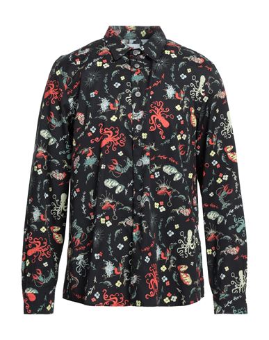 Ps By Paul Smith Ps Paul Smith Man Shirt Black Size L Lyocell, Cotton