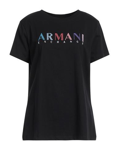 Armani Exchange Woman T-shirt Black Size L Cotton