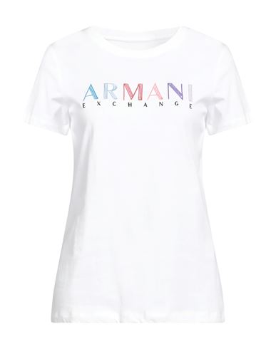 Armani Exchange Woman T-shirt White Size S Organic Cotton