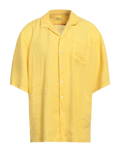 Mastricamiciai Man Shirt Yellow Size 17 Linen