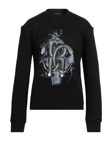 Shop Roberto Cavalli Man Sweatshirt Black Size L Cotton