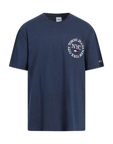 Tommy Jeans Man T-shirt Navy Blue Size Xs Cotton