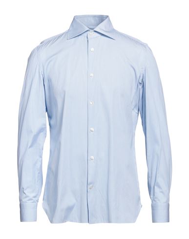 Luigi Borrelli Napoli Man Shirt Sky Blue Size 17 ½ Cotton