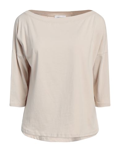 Snobby Sheep Woman T-shirt Beige Size 4 Cotton, Elastane In Neutral