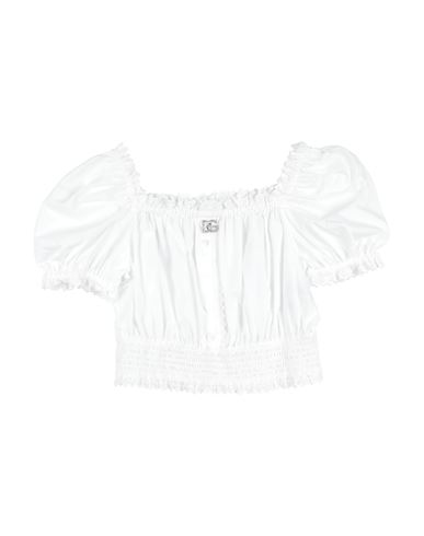 Shop Dolce & Gabbana Toddler Girl Top White Size 7 Cotton, Brass, Crystal