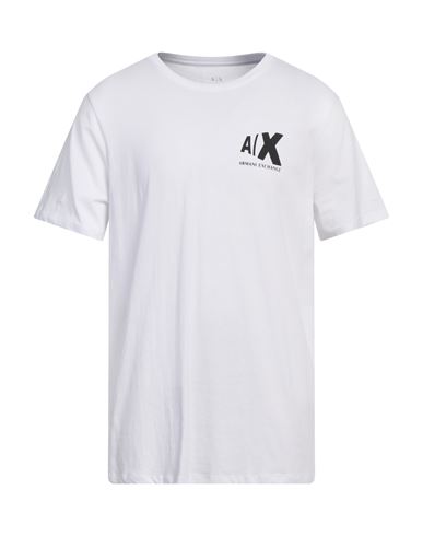 Armani Exchange Man T-shirt White Size L Cotton In White