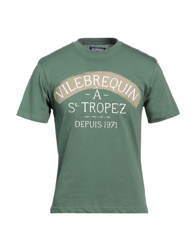 Vilebrequin Man T-shirt Military Green Size 3xl Cotton