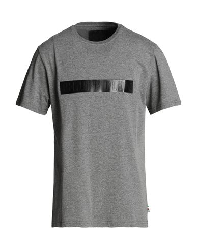Philipp Plein Man T-shirt Grey Size Xl Cotton, Polyester