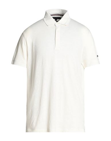 Tommy Hilfiger Man Polo Shirt Ivory Size Xl Linen, Polyamide In White