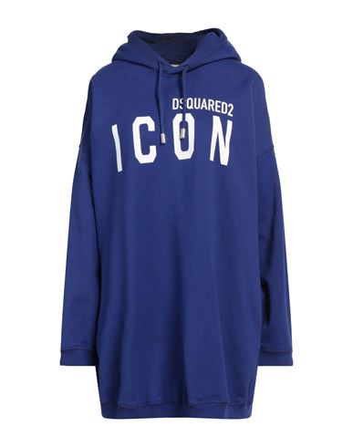 Shop Dsquared2 Woman Sweatshirt Blue Size Xs Cotton, Elastane
