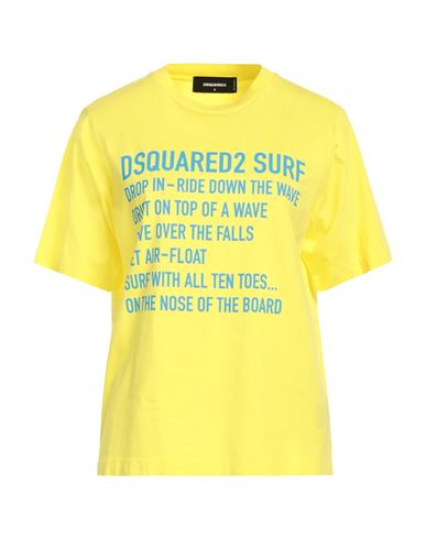 Dsquared2 Woman T-shirt Yellow Size Xl Cotton