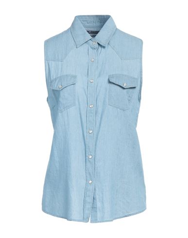 Jacob Cohёn Woman Denim Shirt Blue Size Xxl Cotton, Lyocell