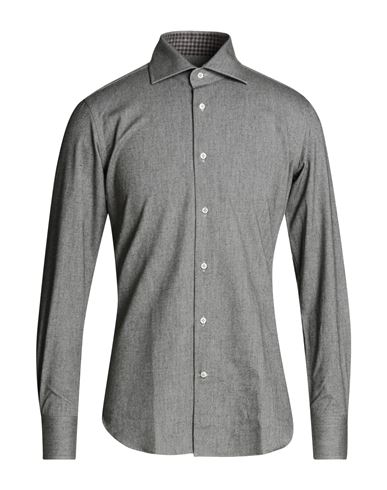 Borsa Man Shirt Dark Brown Size 17 Cotton In Grey