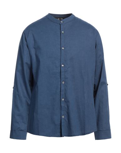 Shop Inid Man Shirt Blue Size Xl Linen, Cotton