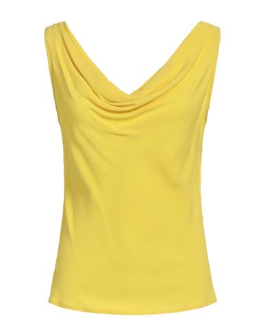 Clips Woman Top Yellow Size 4 Acetate, Silk