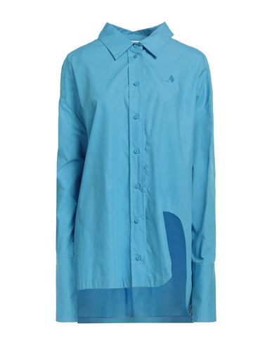 Attico The  Woman Shirt Azure Size 4 Cotton In Blue