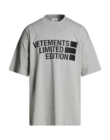 Vetements Man T-shirt Light Grey Size S Cotton