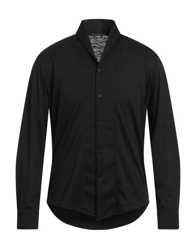 Shop Daniele Alessandrini Man Shirt Black Size S Polyester, Viscose, Elastane