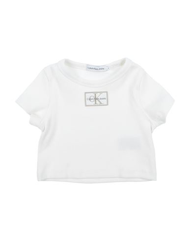 Shop Calvin Klein Jeans Est.1978 Calvin Klein Jeans Toddler Girl T-shirt White Size 4 Cotton, Elastane
