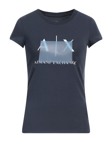 Armani Exchange Woman T-shirt Navy Blue Size Xs Cotton, Elastane