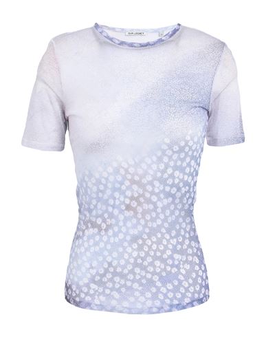 OUR LEGACY OUR LEGACY WOMAN T-SHIRT LIGHT BLUE SIZE 8 POLYAMIDE