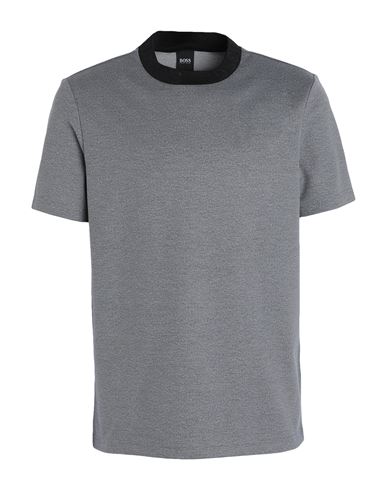 Hugo Boss Boss  Man T-shirt Grey Size M Polyester, Viscose, Elastane