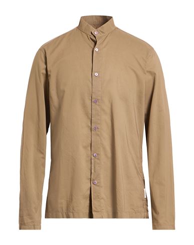 Paolo Pecora Man Shirt Sand Size 17 Cotton In Gold