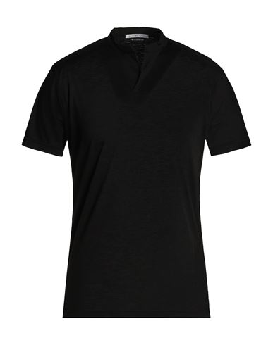 Grey Daniele Alessandrini Man T-shirt Black Size Xxl Polyester, Viscose, Elastane