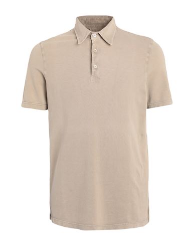 Fedeli Man Polo Shirt Sand Size 38 Cotton In Brown