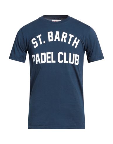 Shop Mc2 Saint Barth Man T-shirt Navy Blue Size S Cotton