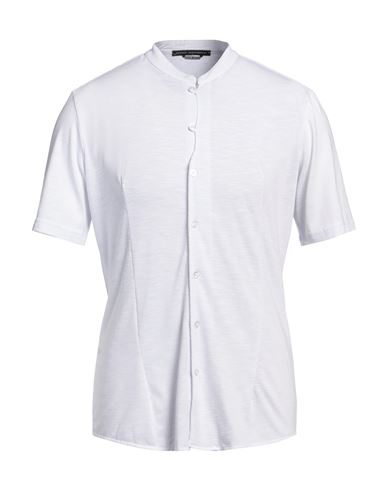 Shop Daniele Alessandrini Man Shirt Off White Size Xl Polyester, Viscose, Elastane