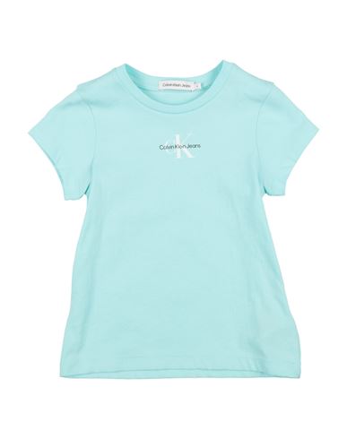 Calvin Klein Jeans Est.1978 Babies' Calvin Klein Jeans Toddler Girl T-shirt Turquoise Size 4 Cotton In Blue
